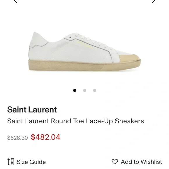 Brand New - Saint Laurent - Court Classic Low Top Sneakers - Picture 11 of 12